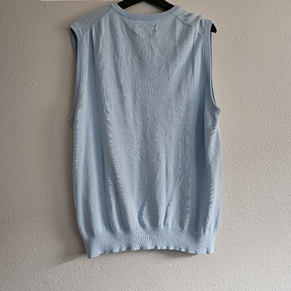 Chaps Men's Blue Sleeveless Sweater Vest - Size  L - New Light Blue Sky Blue - Picture 3 of 4